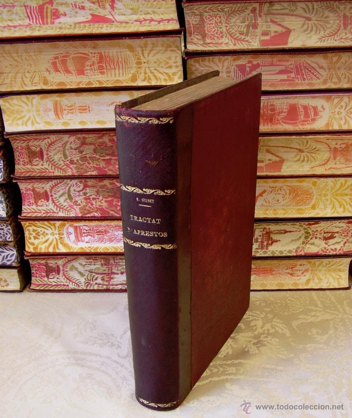 Libri antichi: TRACTAT D'APRESTOS i Acabats de Fils i Teixits, principalment de Cot&oacute; .  Autor : Brunet, Gaspar