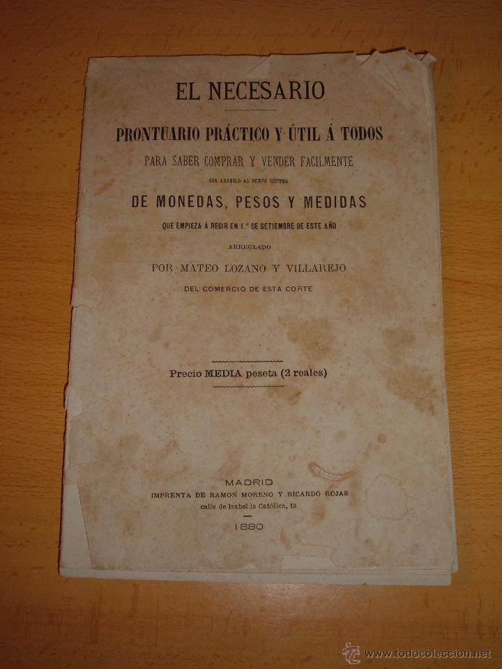 Libri antichi: EL NECESARIO PRONTUATIO, 1880