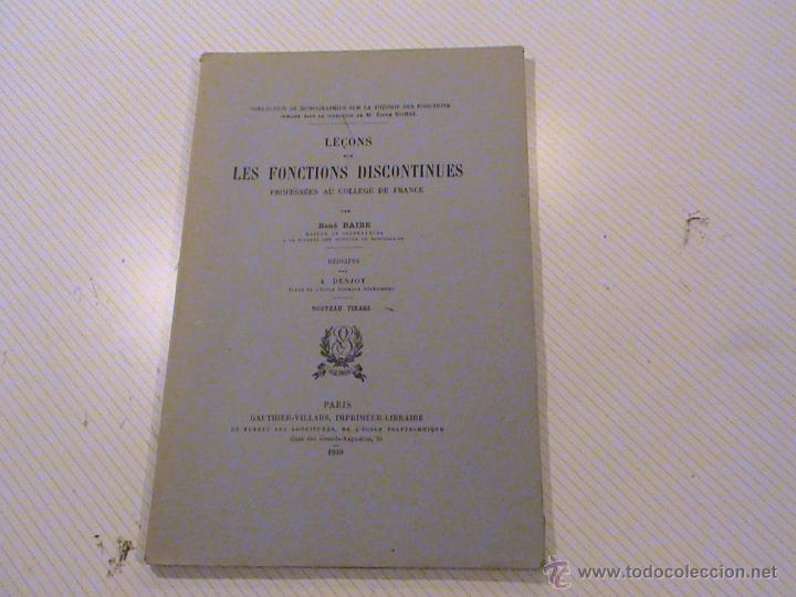 Libri antichi: Le&ccedil;ons sur les fonctions discontinues (autor: Ren&eacute; Baire)