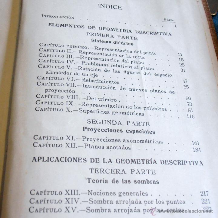 Libros antiguos: GEOMETRIA DESCRIPTIVA, C. RANELLETTI, 1921 - Foto 5