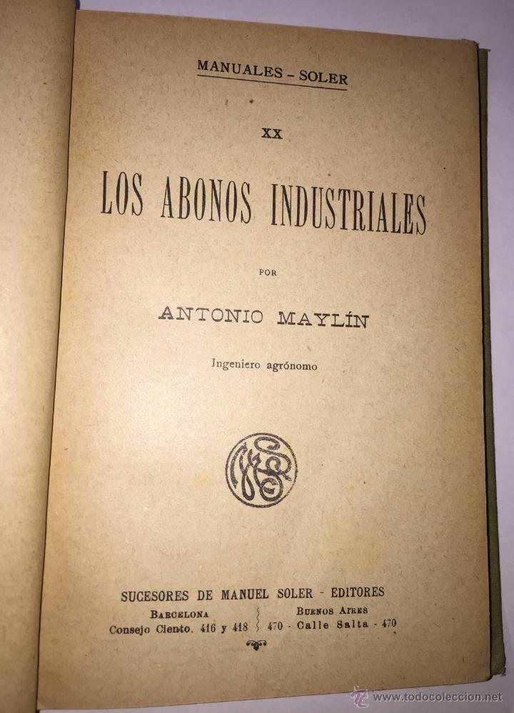 Libros antiguos: Abonos industriales - Foto 3