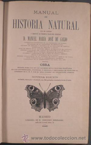 Libros antiguos: GALDO: MANUAL DE HISTORIA NATURAL. 1883 - Foto 2