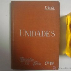 Libros antiguos: C. BANÚS. UNIDADES ABSOLUTAS Y UNIDADES PRÁCTICAS. 1910.ILUSTRADO. MANUALES SOLER