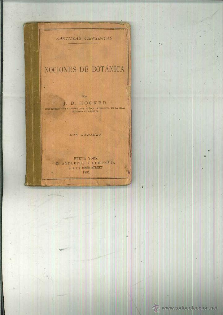 Libros antiguos: NOCIONES DE BOT&Aacute;NICA. J. D. Hooker - Foto 1