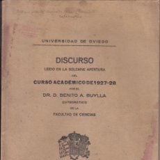 Libros antiguos: BENITO A. BUYLLA: EL PROBLEMA DEL CARBÓN. DISCURSO UNIVERSIDAD DE OVIEDO 1927-28