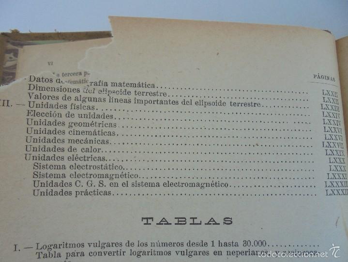 Libros antiguos: TABLAS DE LOGARITMOS TRIGONOMETRIAS Y DE CALCULOS DE INTERES. EUSEBIO SANCHEZ RAMOS. 1926. - Foto 11