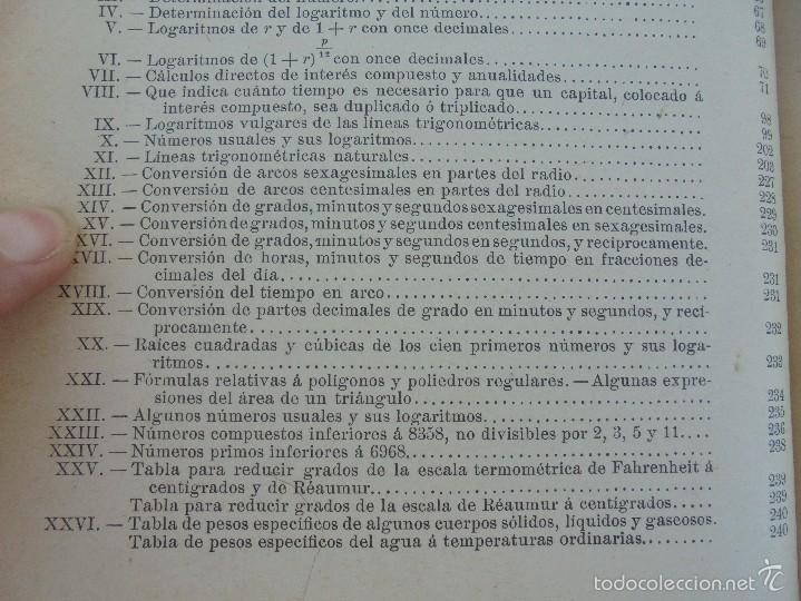 Libros antiguos: TABLAS DE LOGARITMOS TRIGONOMETRIAS Y DE CALCULOS DE INTERES. EUSEBIO SANCHEZ RAMOS. 1926. - Foto 13