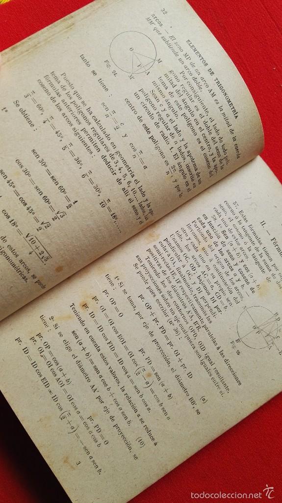 Libros antiguos: ELEMENTOS DE TRIGONOMETRIA-G.M.BRU&Ntilde;O-5&ordm;EDICION.1928 - Foto 8