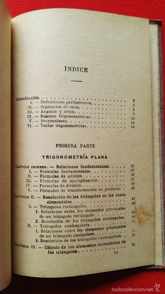 Libros antiguos: ELEMENTOS DE TRIGONOMETRIA-G.M.BRU&Ntilde;O-5&ordm;EDICION.1928 - Foto 11
