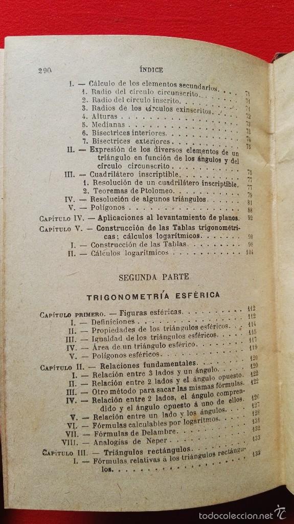 Libros antiguos: ELEMENTOS DE TRIGONOMETRIA-G.M.BRU&Ntilde;O-5&ordm;EDICION.1928 - Foto 12