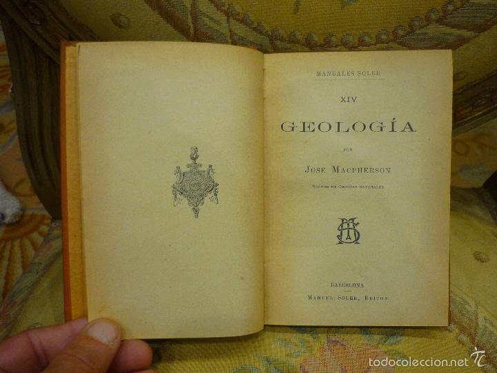 Libros antiguos: GEOLOG&Iacute;A, DE JOSE MACPHERSON. MANUALES SOLER N&ordm; XIV. - Foto 4