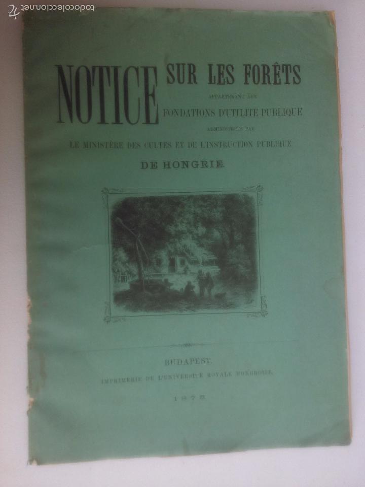 Libros antiguos: Notice sur les forets de Hongrie. - Foto 1