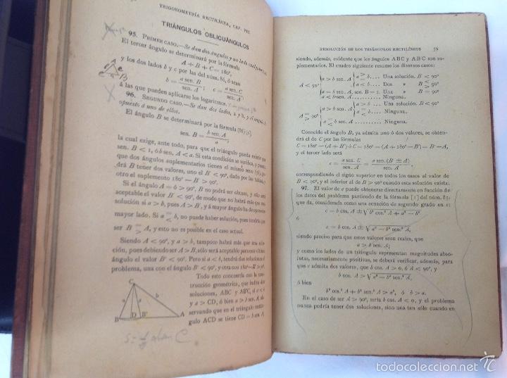 Libros antiguos: TRIGONOMETR&Iacute;A RECTIL&Iacute;NEA Y ESF&Eacute;RICA.1908 - Foto 4
