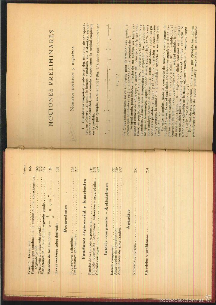 Libros antiguos: ELEMENTOS DE &Aacute;LGEBRA. Benigno Baratech Montes - Foto 3