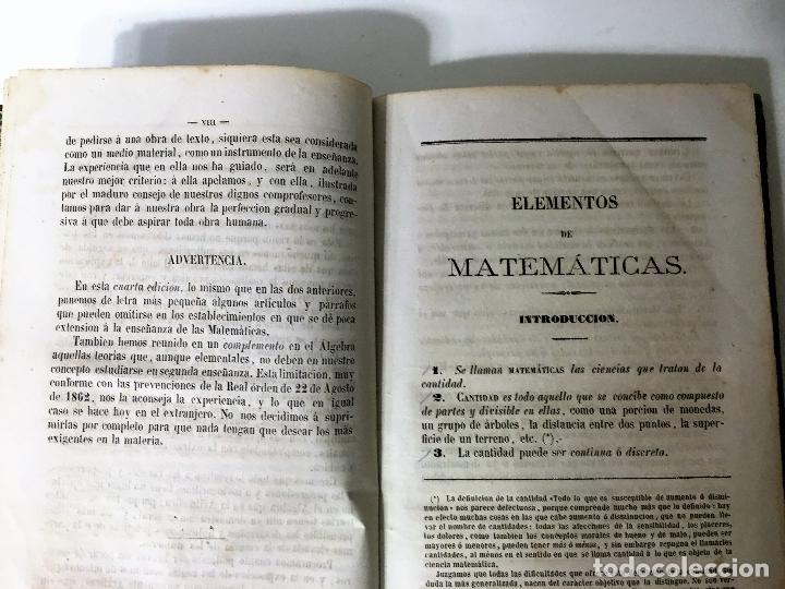 Libros antiguos: ELEMENTOS DE MATEMATICAS  ARITMETICA 1865 - Foto 6