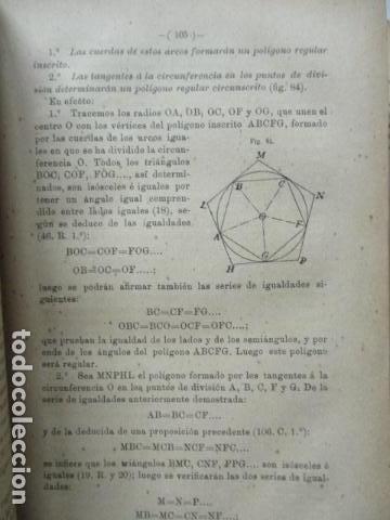 Libros antiguos: GEOMETRÍA ELEMENTAL Y TRIGONOMETRÍA RECTILINEA. POR ENRIQUE GIMÉNEZ DE CASTRO, 1893 - Foto 20 - 63462876