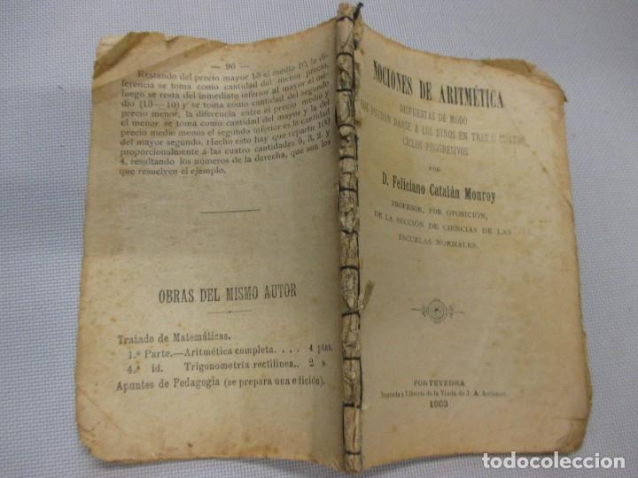 Old books: GALICIA - NOCIONES DE ARITMETICA NI&Ntilde;OS - FELICIANO CATALAN - PONTEVEDRA 1903 15.5CM 96PAG  + INFO