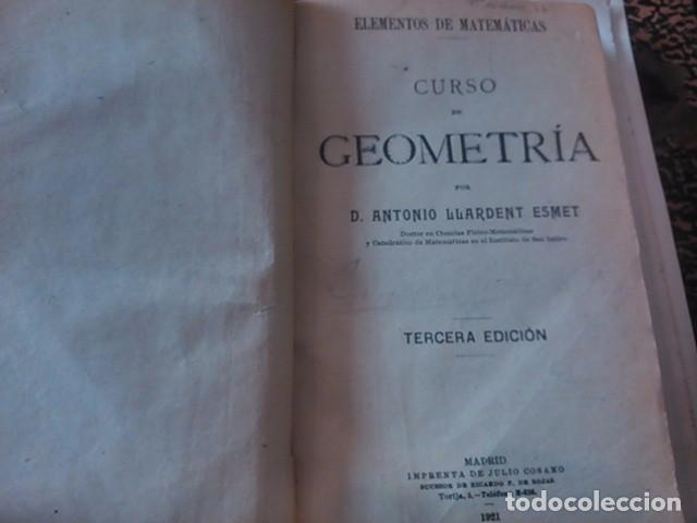 Libros antiguos: ELEMENTOS DE MATEM&Aacute;TICAS: Curso de Geometr&iacute;a (Madrid, 1921) - Foto 1