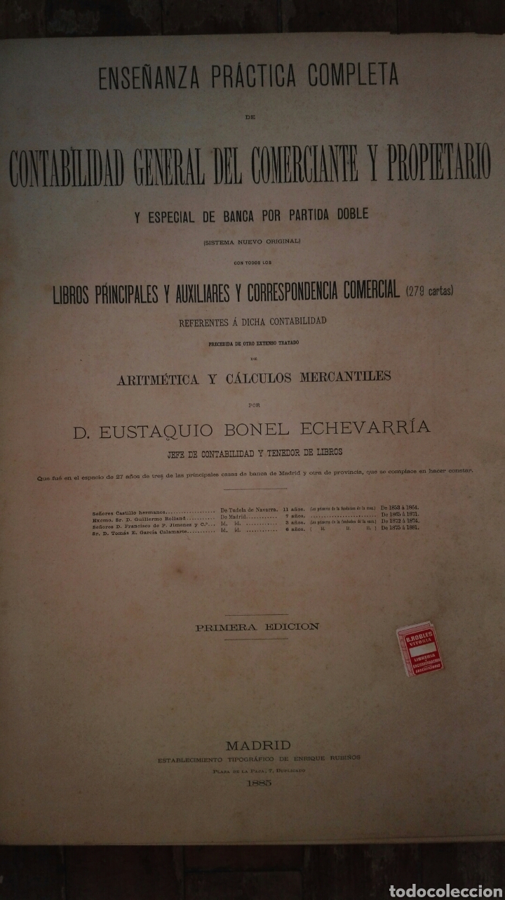 Libri antichi: 1885 Contabilidad General del Comerciante y propietario