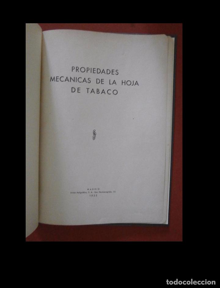 Libros antiguos: Propiedades mecanicas de la hoja de tabaco. - Foto 1