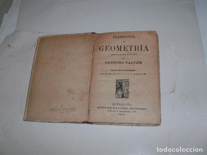 Libros antiguos: ELEMENTOS DE GEOMETRIA - Foto 2