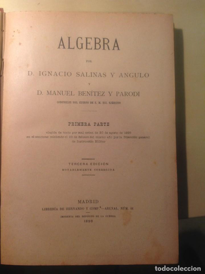 Libros antiguos: LOTE MATEMATICAS: ALGEBRA Y ARITMETICA. SALINAS Y BENITEZ - Foto 2