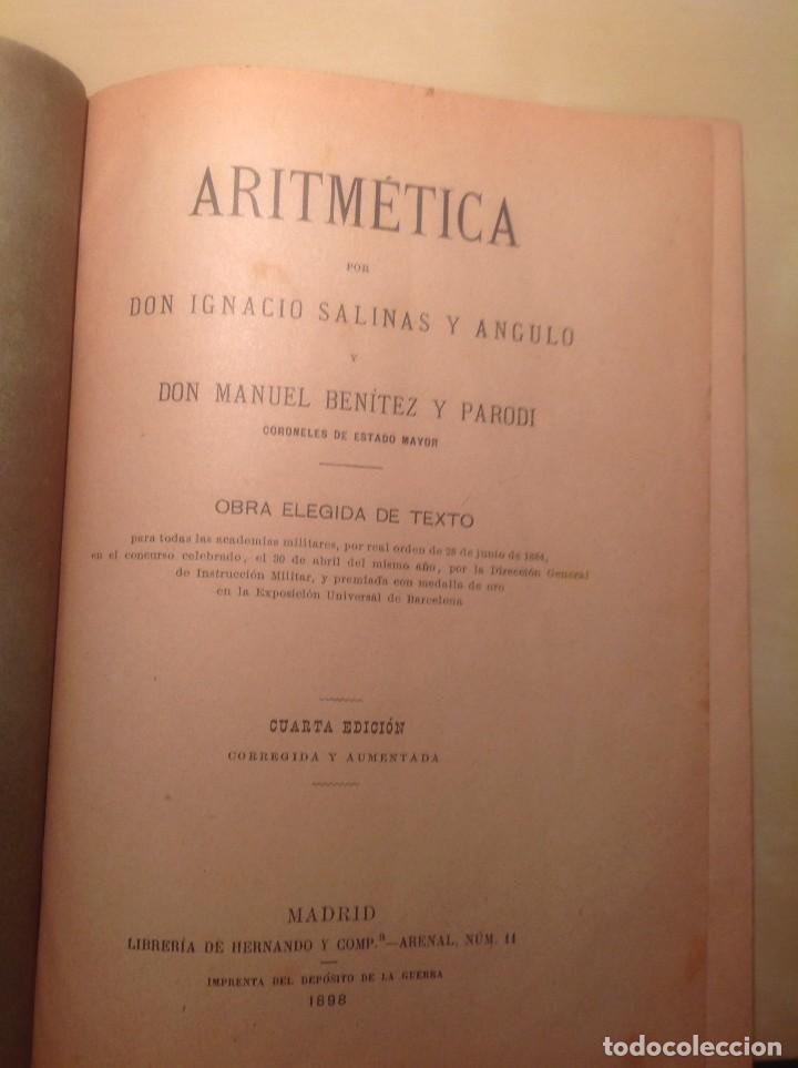 Libros antiguos: LOTE MATEMATICAS: ALGEBRA Y ARITMETICA. SALINAS Y BENITEZ - Foto 4