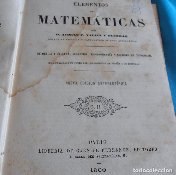 Libros antiguos: ELEMENTOS DE MATEMATICAS, 1880 - Foto 9