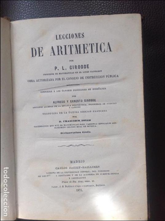 Libros antiguos: Lecciones de aritmetica. P. L. Cirodde - Foto 2