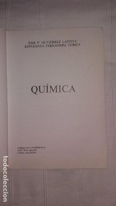 Libros antiguos: Libro de Qu&iacute;mica Formaci&oacute;n Profedional - Foto 2