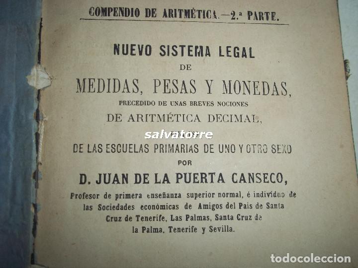 Libri antichi: ARITMETICA SEGUNDO CUADERNO.JUAN DE LA PUERTA CANSECO.1886.TENERIFE.CANARIAS.IMPRENTA BENITEZ.