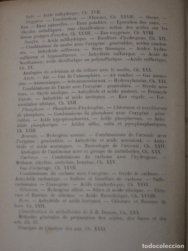 Libros antiguos: CHIMIE GENERALE METALLOIDES. PARIS 1911. - Foto 6