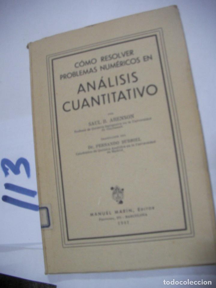 Libros antiguos: ANTIGUO LIBRO DE TEXTO - ANALISIS CUANTITATIVO - Foto 1