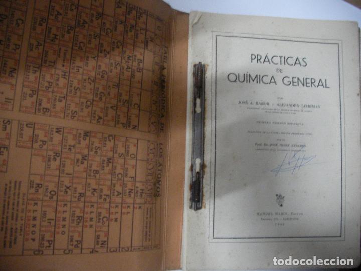 Libros antiguos: ANTIGUO LIBRO DE TEXTO - PRACTICAS DE QUIMICA GENERAL - Foto 2