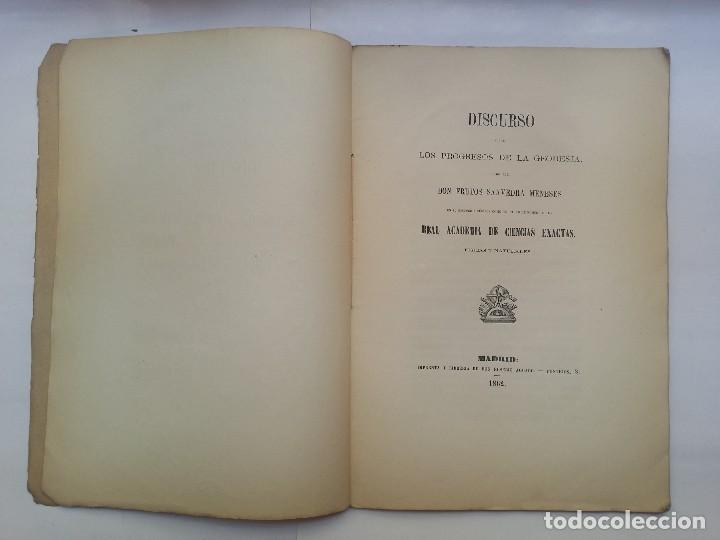 Libros antiguos: DISCURSOS SOBRE LOS PROGRESOS DE LA GEODESIA. FRUTOS SAAVEDRA MENESES (1862) - Foto 3
