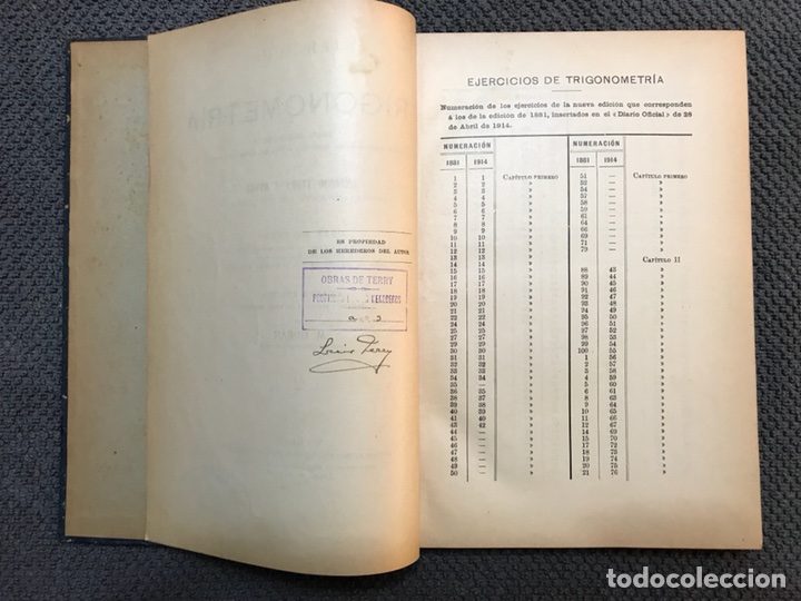 Libros antiguos: EJERCICIOS DE TRIGONOMETRIA, por A. Ferry (a.1914) - Foto 4