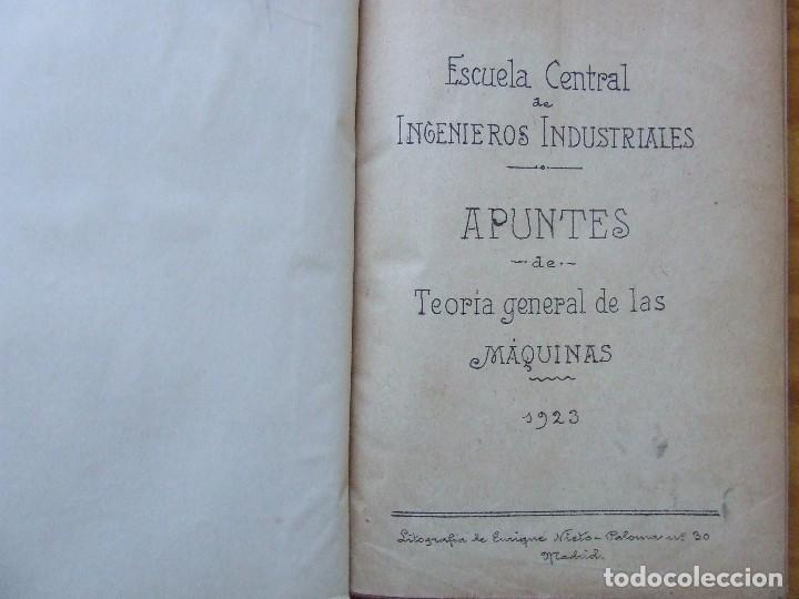 Libros antiguos: APUNTES DE TEOR&Iacute;A GENERAL DE LAS M&Aacute;QUINAS, 1923 - Foto 2