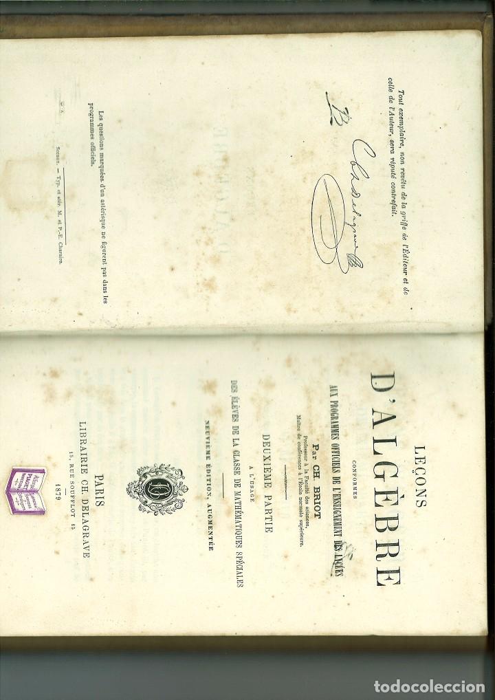 Libros antiguos: LE&Ccedil;ONS DALG&Egrave;BRE. CH. Briot - Foto 1