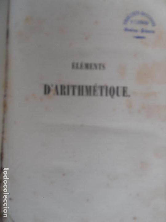 Libros antiguos: ELEMENTS D`ARITMETIQUE M. BOURDON PARIS 1849. PASTAS DURAS. - Foto 1