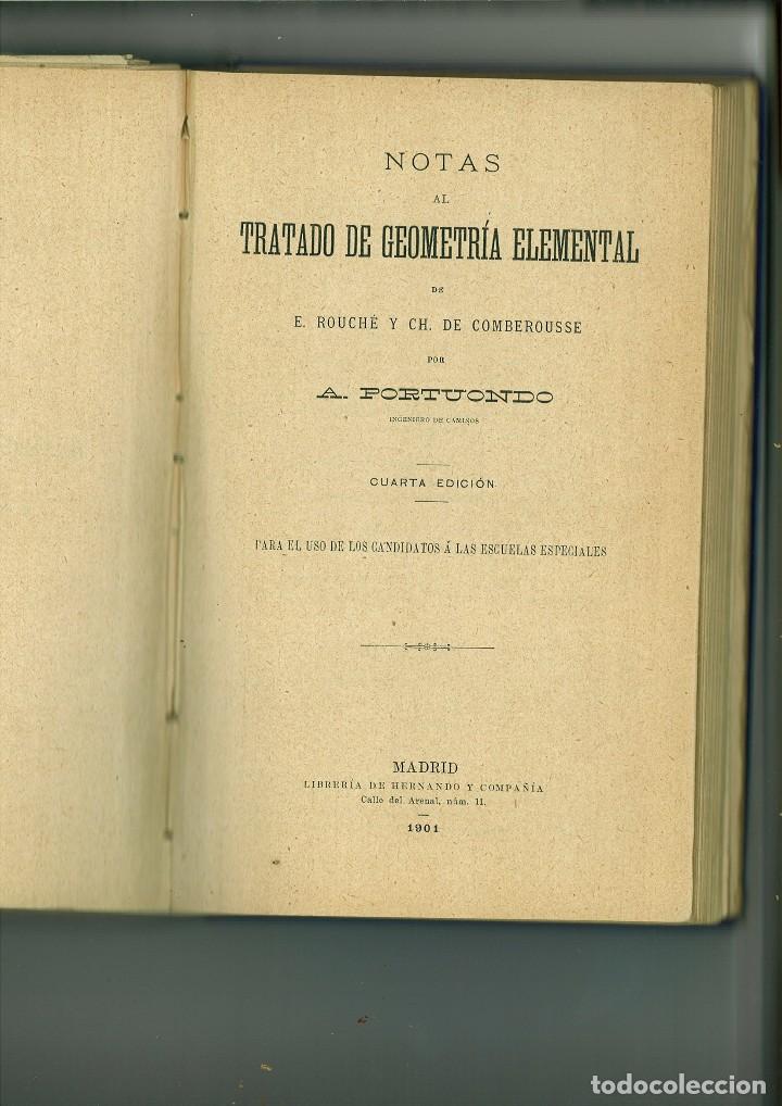 Libros antiguos: TRATADO DE GEOMETR&Iacute;A ELEMNTAL. E. Rouch&eacute; y CH. de Comberousse - Foto 3