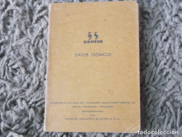 Libros antiguos: SIEMENS-DATOS TECNICOS-71 PAG - Foto 1