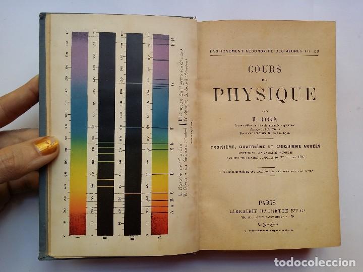 Libros antiguos: COUR DE PHYSIQUE - H. GOSSIN - HACHETTE, (1897). - Foto 5