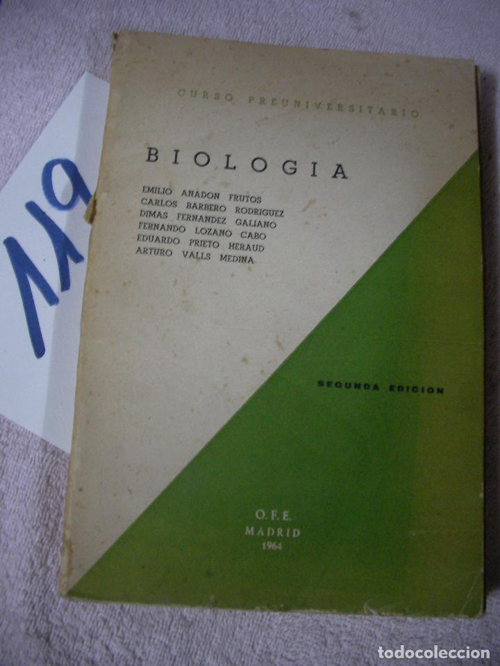 Libros antiguos: ANTIGUO LIBRO DE TEXTO - BIOLOGIA PREUNIVERSITARIO - Foto 1