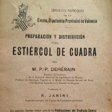 Libros antiguos: PREPARACION Y DISTRIBUCION DEL ESTIERCOL DE CUADRA. - DEHÉRAIN, M. P.-P.