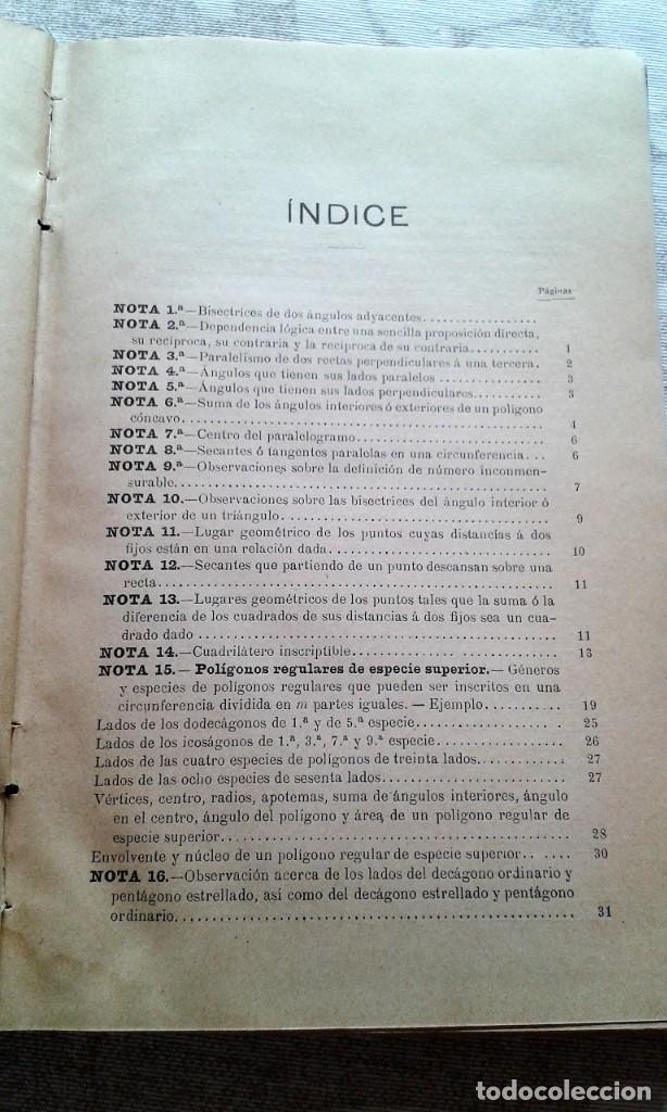 Libros antiguos: NOTAS AL TRATADO DE GEOMETR&Iacute;A ROUCH&Eacute; 1909 - Foto 3