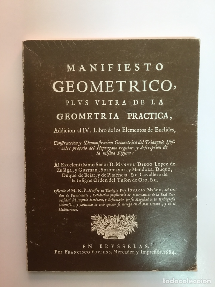 Libros antiguos: Elementos de Geometria de Euclides, facsimil de la edici&oacute;n espa&ntilde;ola editada en Bruselas en 1684 - Foto 1