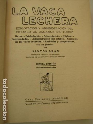 Libros antiguos: La vaca lechera. Santos Aran. Cuarta edici&oacute;n - Foto 2