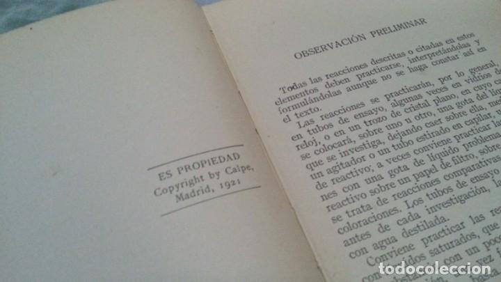 Libros antiguos: Libro centenario INTRODUCCI&Oacute;N AL AN&Aacute;LISIS QU&Iacute;MICO del a&ntilde;o 1921 - Foto 5