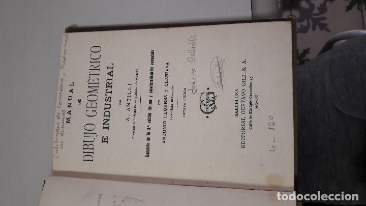 Libros antiguos: Dibujo geom&eacute;trico e industrial      A Antilli       3era edici&oacute;n - Foto 2