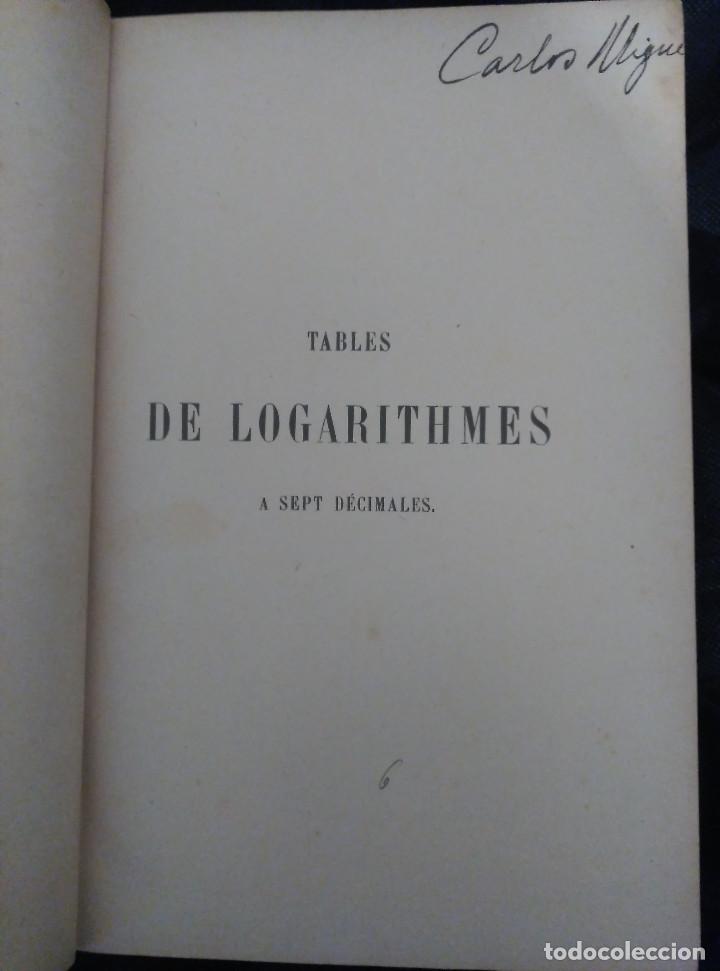 Libros antiguos: Tables de Logarithmes a Sept Decimales, L. Schr&ouml;n, Franc&eacute;s - Foto 3